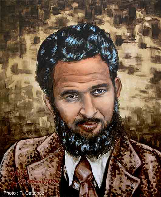 Portrait d’après photo d’identité noir et blanc 46cm X 54cm