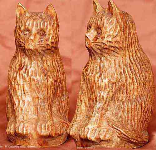 image de Chat sculpté en Hêtre
